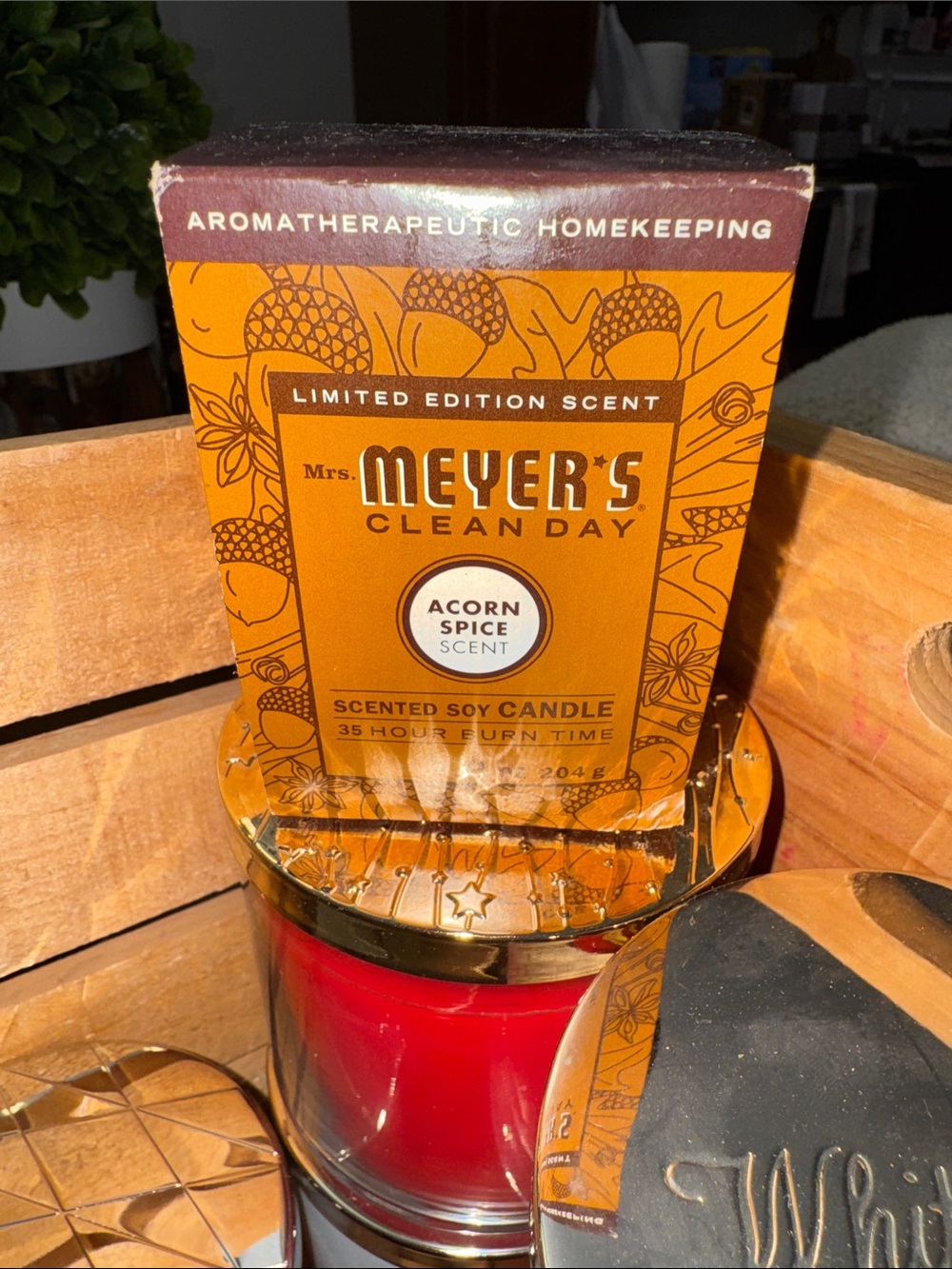 Mrs. Meyer's Acorn Spice Scented Soy Candle - Orange